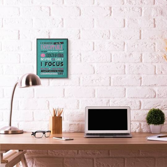 Stupell Industries I Choose Unstoppable Inspirational Black Framed Wall Art